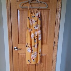 PatPat Yellow Floral Midi Dress